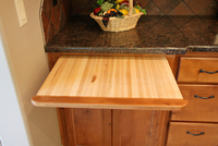 Thumb kitchen  craftsman style  knotty alder  recessed panel  medium color  bread board   10 edge  standard overlay